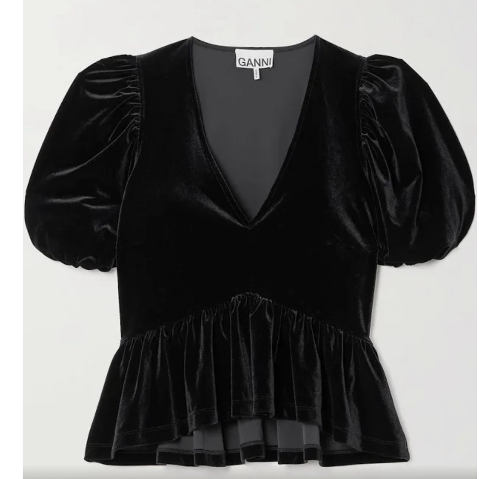 Designer Gianni V-Neck Stretch Peplum Top Size 4 Brand New With Tag